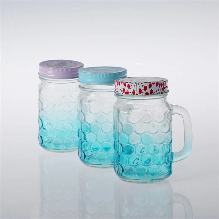 Glass Mason Jar With White Metal Shelf