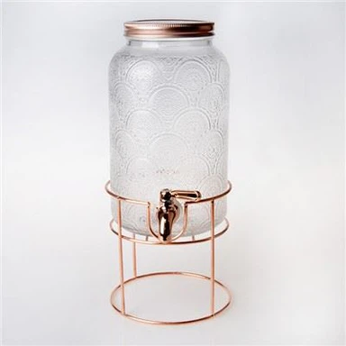 Distributeur de boissons en verre avec support