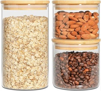 Pots de stockage en verre de cuisine hermétiques