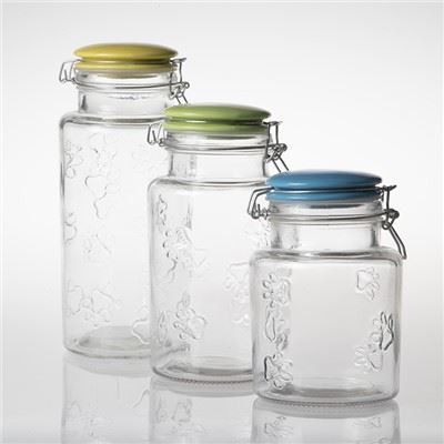 Bocal en verre Honey Jar avec couvercle en céramique