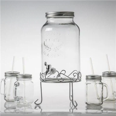 Distributeur de boissons en verre transparent
