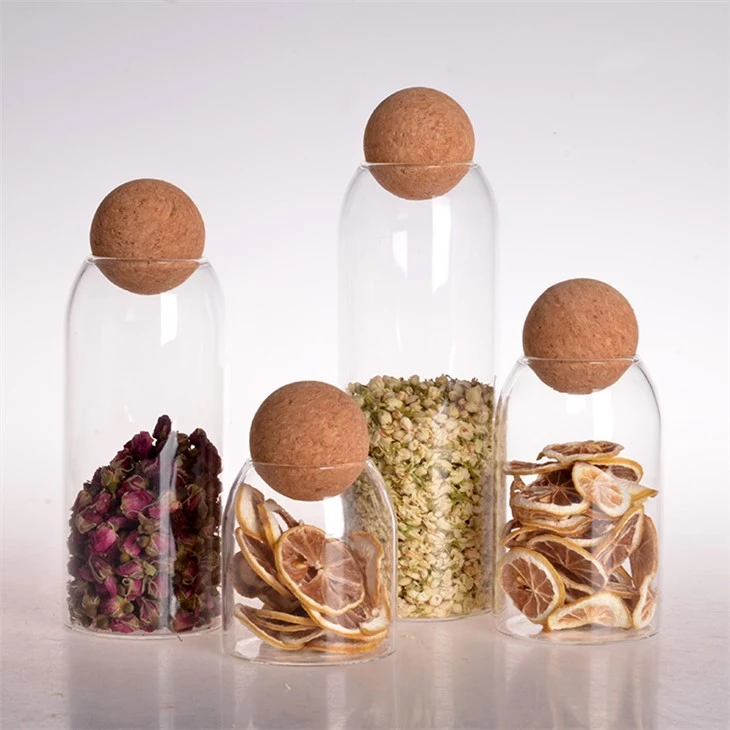 Lot de 4 bocaux en verre de stockage