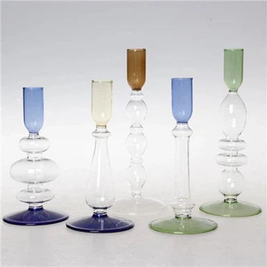 Bougeoirs en verre de cristal