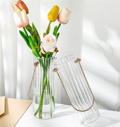 Vases cylindriques en verre transparent 9 po