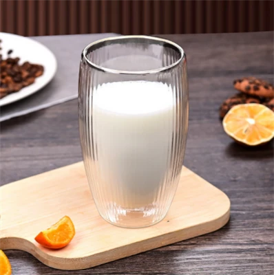 Tasse en verre à double paroi en verre à haute teneur en borosilicate de qual...
