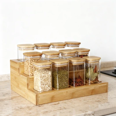 Ensemble de boîtes en verre carrées de 12 pièces