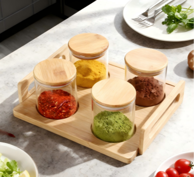 Ensemble de 4 pots de conservation à haute teneur en borosilicate