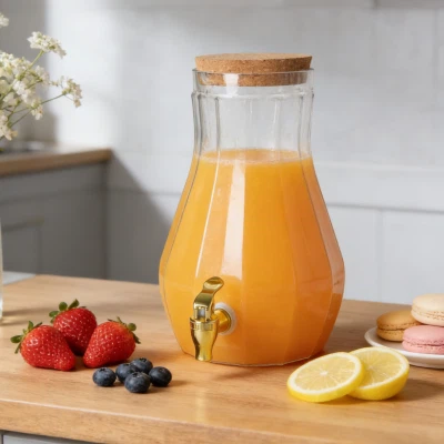 Distributeur de boissons en verre en forme de papaye-