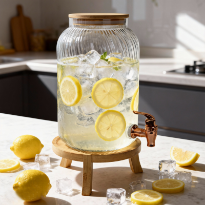Distributeur de boissons en verre torsadé